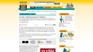 
                            12. Ay Yildiz: 7 GB Datenvolumen für 19,99 Euro - teltarif.de News