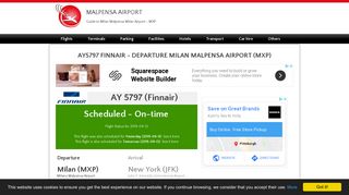 
                            8. AY5797 Finnair flight - Today - Milan Malpensa Airport (MXP)
