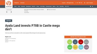 
                            3. Ayala Land invests P70B in Cavite mega dev't - Rappler