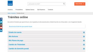 
                            1. AySA - Trámites online