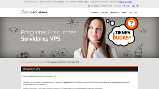 
                            7. Ayuda: ¿Cómo puedo administrar mi Servidor VPS? - Piensa Solutions