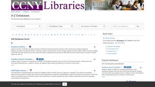 
                            10. AZ Databases - CCNY Libraries Libguides - The City University of ...