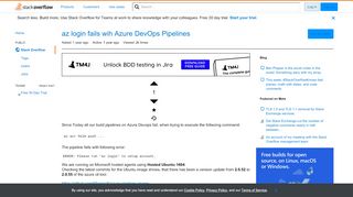 
                            10. az login fails wih Azure DevOps Pipelines - Stack Overflow