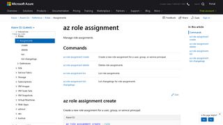 
                            3. az role assignment | Microsoft Docs