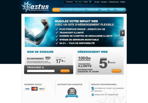 
                            2. Aztus: Hébergement web | Meilleur Hébergement web au Québec