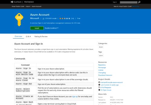 
                            4. Azure Account - Visual Studio Marketplace