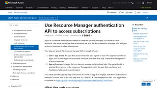 
                            5. Azure Active Directory authentication and Resource Manager ...