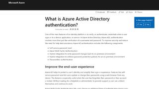 
                            6. Azure Active Directory user authentication | Microsoft Docs