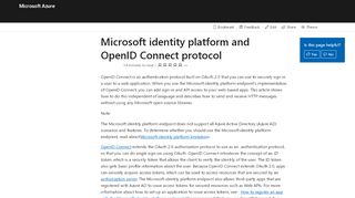 
                            6. Azure Active Directory v2.0 and the OpenID Connect protocol ...