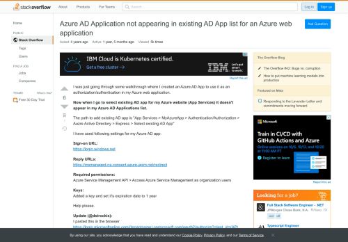
                            11. Azure AD Application not appearing in existing AD App list for an ...