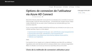 
                            4. Azure AD Connect : Connexion utilisateur | Microsoft Docs