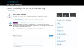 
                            10. Azure AD join Mac OS X – Customer Feedback for Microsoft Azure
