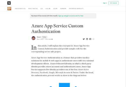 
                            12. Azure App Service Custom Authentication – Brijesh – Medium
