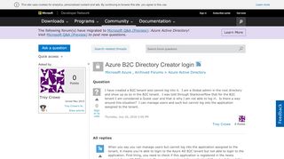 
                            11. Azure B2C Directory Creator login - MSDN - Microsoft