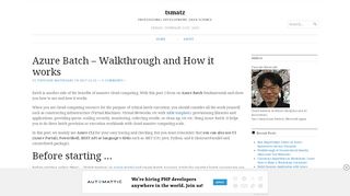 
                            13. Azure Batch – Walkthrough and How it works – tsmatz
