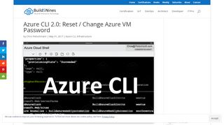 
                            11. Azure CLI 2.0: Reset / Change Azure VM Password – Build Azure