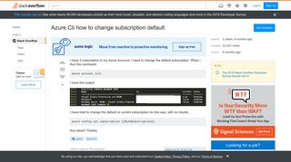 
                            9. Azure Cli how to change subscription default - Stack Overflow
