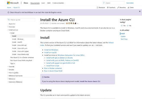 
                            4. Azure-CLI installeren | Microsoft Docs