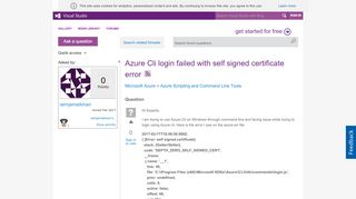 
                            7. Azure Cli login failed with self signed certificate error - MSDN ...