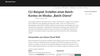 
                            13. Azure CLI-Skriptbeispiel: Erstellen eines Batch-Kontos – Batch-Dienst ...