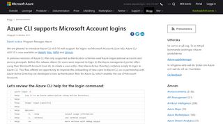 
                            9. Azure CLI supports Microsoft Account logins | Blogg | Microsoft Azure