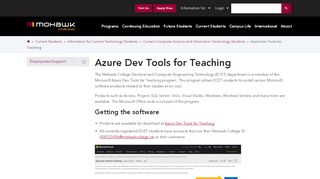 
                            12. Azure Dev Tools for Teaching - Formerly Microsoft Imagine | Mohawk ...