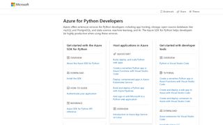 
                            2. Azure für Python-Entwickler – Tutorials, API-Referenz | Microsoft Docs