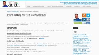 
                            8. Azure Getting Started via PowerShell – ITProGuru Blog