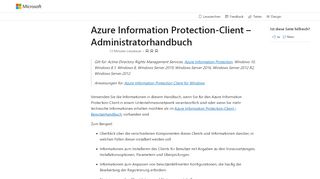 
                            4. Azure Information Protection-Client – Administratorhandbuch ...