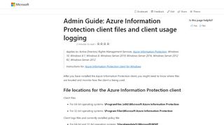
                            8. Azure Information Protection client files and usage logging | Microsoft ...