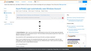 
                            11. Azure Portal Login automatically uses Windows Account - Stack Overflow