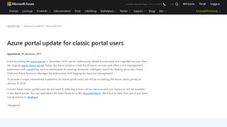 
                            1. Azure portal update for classic portal users | Azure updates | Microsoft ...