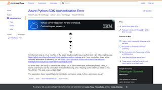 
                            10. Azure Python SDK Authentication Error - Stack Overflow