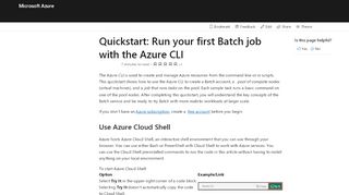 
                            9. Azure Quickstart - Run Batch job - CLI | Microsoft Docs