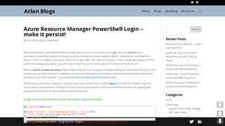 
                            10. Azure Resource Manager PowerShell Login – make it persist! | Arlan ...