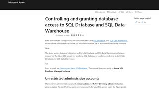 
                            4. Azure SQL logins and users | Microsoft Docs