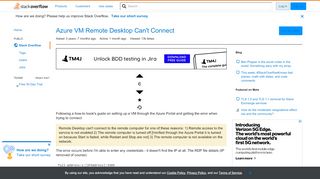 
                            5. Azure VM Remote Desktop Can't Connect - Stack Overflow