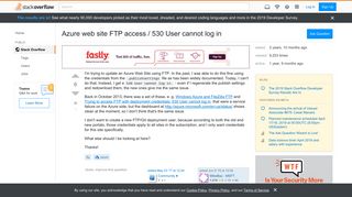 
                            1. Azure web site FTP access / 530 User cannot log in - Stack Overflow