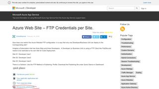 
                            5. Azure Web Site – FTP Credentials per Site. – Microsoft Azure App ...