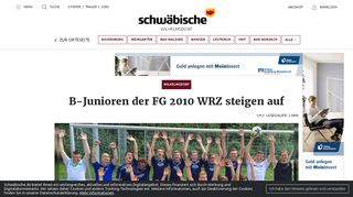 
                            12. B-Junioren der FG 2010 WRZ steigen auf - Schwäbische Zeitung