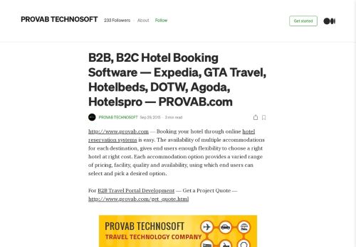 
                            9. B2B, B2C Hotel Booking Software — Expedia, GTA Travel ... - Medium