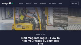 
                            8. B2B Magento login - How to hide your trade eCommerce site - magic42