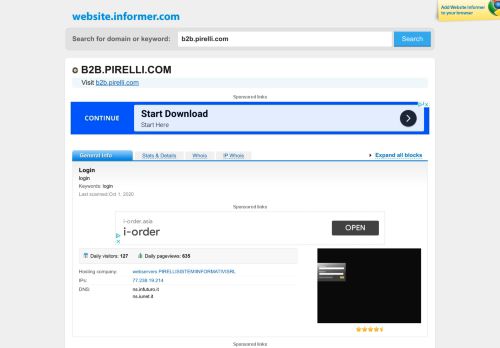 
                            10. b2b.pirelli.com at Website Informer. Login. Visit B 2 Pirelli.