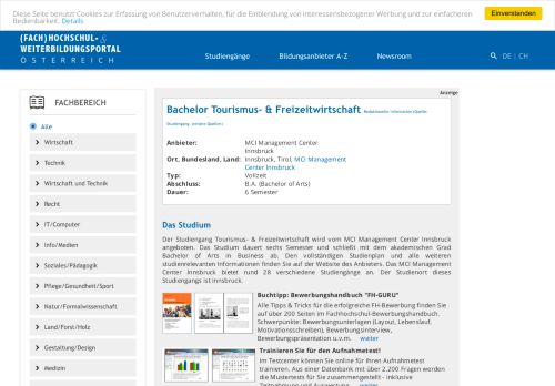 
                            9. B.A., Bachelor Tourismus- & Freizeitwirtschaft, MCI Management ...