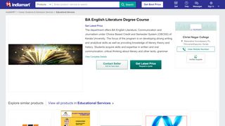 
                            8. BA English Literature Degree Course in Maranalloor Koovalassery Po ...