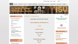 
                            7. BA - First Merit List - St. Xavier's College