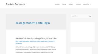 
                            7. ba isago student portal login Archives - Bwstats Botswana