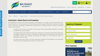 
                            3. BA ISAGO University Examinations, Student Records and Graduations