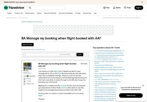 
                            10. BA Manage my booking when flight booked with AA? - Air Travel ...