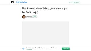 
                            8. BaaS revolution: Bring your next App to Back4App - Medium